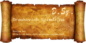 Draskovich Szimóna névjegykártya